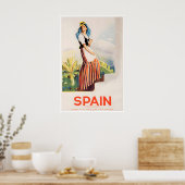 Affiche Rétro Voyage Espagne Poster Espagnol Mur (Cuisine)