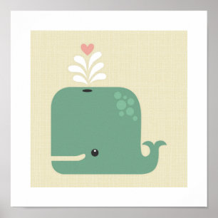 Affiche Retro Whale Imprimer