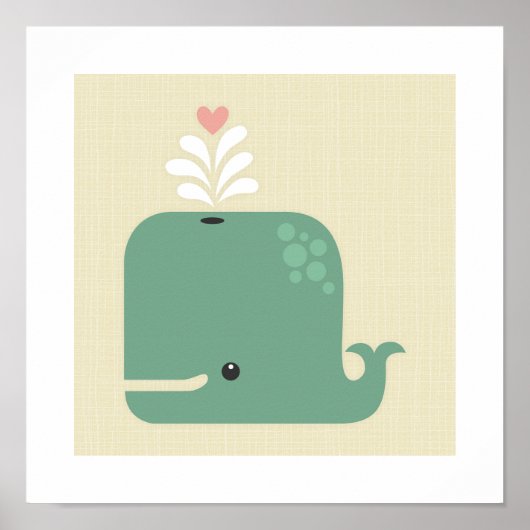 Affiche Retro Whale Imprimer (Devant)