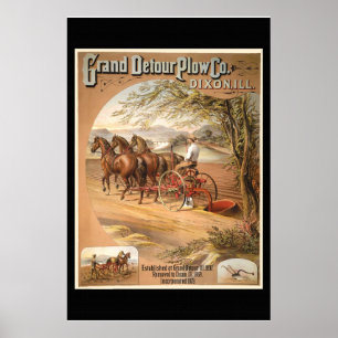 Affiche révisée de la publicité de Vintage Plow