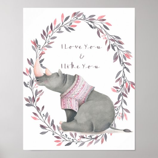 Affiche Rhinocéros je t'aime (Devant)