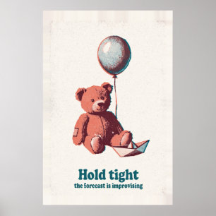 Affiche Riso Bateau en Papier Ballon Ours en Peluc