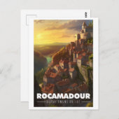 Affiche Rocamadour - Frankrijk - Departement Lot - Briefkaart (Voorkant / Achterkant)