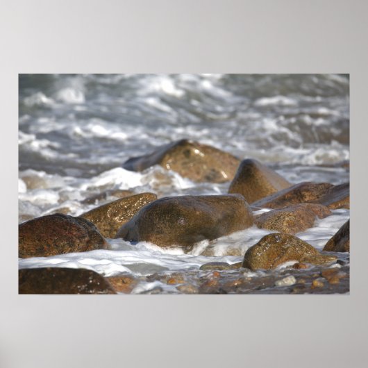 Affiche Rochers et Vagues dans le Rhode Island (Devant)