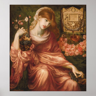 Affiche romaine de joueur d'harpe de Rossetti