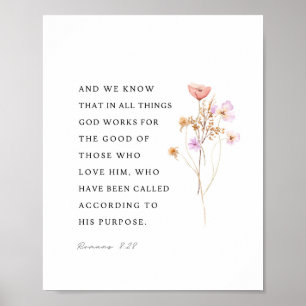 Affiche Romains 8:28 Toutes choses concourent au b