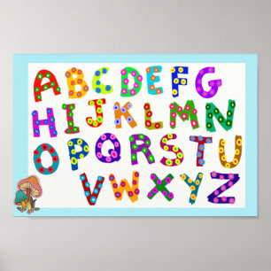 Affiche rose alphabet