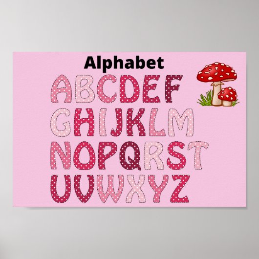Affiche rose alphabet (Devant)