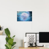 Affiche Rose Blanche et Lune Bleue (Bureau à domicile)