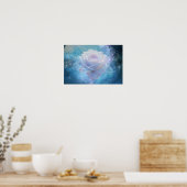 Affiche Rose Blanche et Lune Bleue (Cuisine)