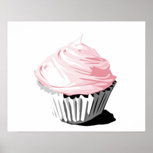 Affiche rose de petit gâteau
