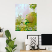 affiche rose jaune (Bureau à domicile)