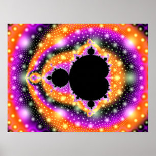 Affiche rose orange de Mandelbrot de fractale