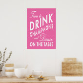 Affiche Rose pour Boire du Champagne (Cuisine)