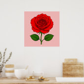 Affiche Rose Rouge (Cuisine)