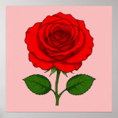 Affiche Rose Rouge (Devant)