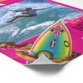 affiche rose surf (Coin)