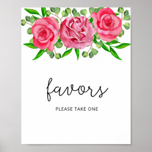 Affiche roses aquarelle prenez un favori