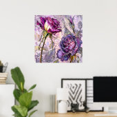 Affiche Roses Violettes (Bureau à domicile)