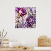 Affiche Roses Violettes (Cuisine)