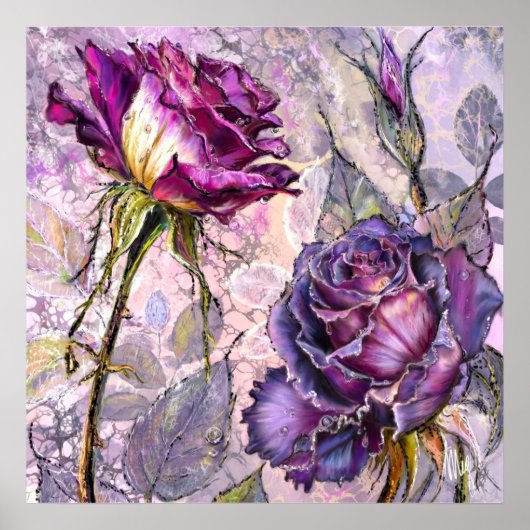 Affiche Roses Violettes (Devant)