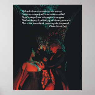 Affiche rouge de loup-garou de capuchon avec le