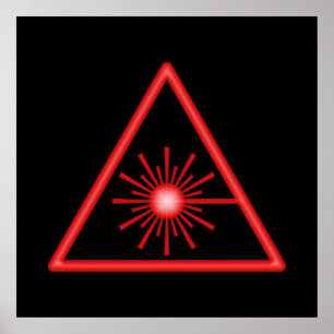 Affiche rouge de symbole de laser