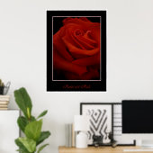 affiche rouge roses (Bureau à domicile)