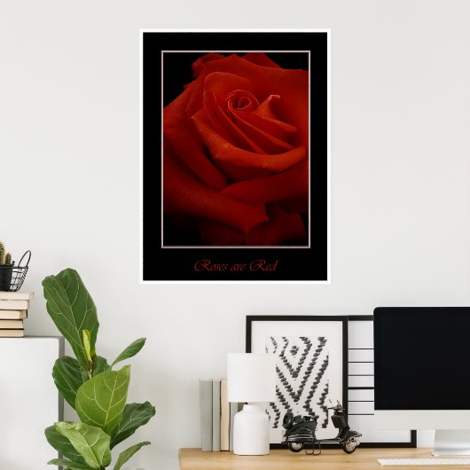 affiche rouge roses (Bureau à domicile)