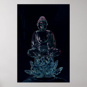 affiche rougeoyante de Bouddha