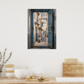 Affiche Ruelle Bleue du Maroc (Cuisine)