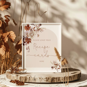 Affiche rustique d'automne laissez votre carte de
