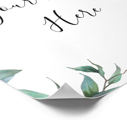 Affiche rustique de signe de verdure d'eucalyptus  (Coin)