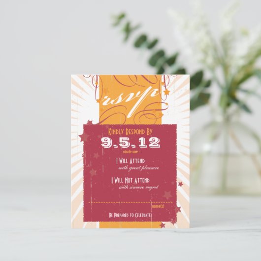 Affiche Rustique : Réponse au Mariage Rose & Orang (Debout devant)