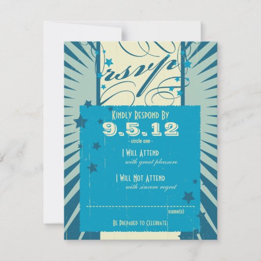 Affiche Rustique : Réponse au mariage sur la plage (Devant)