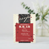 Affiche Rustique : RSVP Mariage Rouge & Noir (Debout devant)