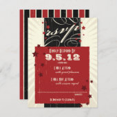 Affiche Rustique : RSVP Mariage Rouge & Noir (Devant / Derrière)