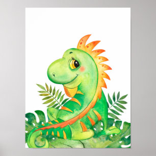 Affiche Safari Dans La Jungle Bébé Iguane