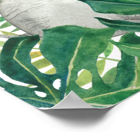 Affiche Safari Dans La Jungle Éléphant Bébé (Coin)