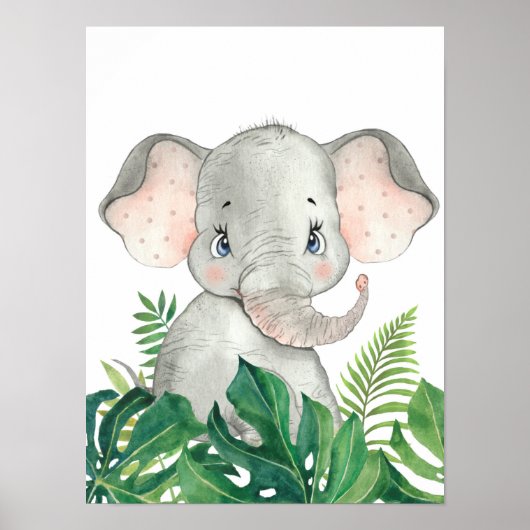 Affiche Safari Dans La Jungle Éléphant Bébé (Devant)