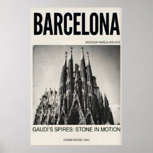 Affiche Sagrada Familia Barcelone Typographie Art
