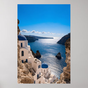 Affiche Santorin Blue Horizon