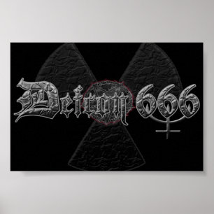 Affiche satanique de bande métallique de Defcon