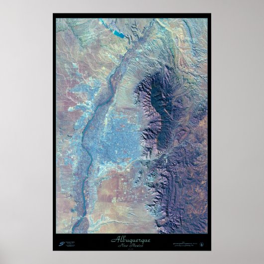 Affiche satellite d'Albuquerque, Nouveau-Mexique (Devant)