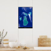 Affiche satellite de Beaver Island, Michigan (Cuisine)