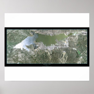 Affiche satellite de Big Bear Lake, Californie