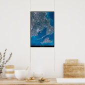 Affiche satellite de Buzzards Bay, Massachusetts (Cuisine)