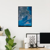 Affiche satellite de Buzzards Bay, Massachusetts (Bureau à domicile)
