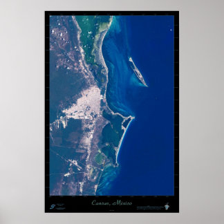 Affiche satellite de Cancun, Mexique