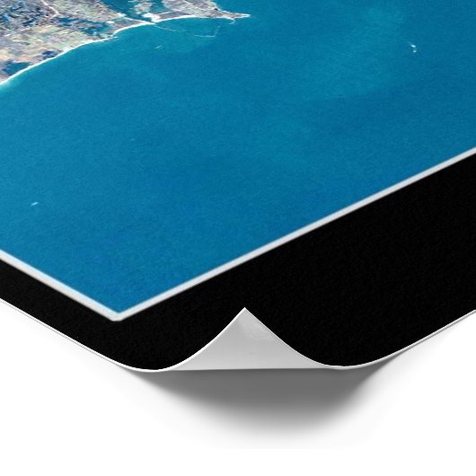 Affiche satellite de la baie Narragansett Rhode Is (Coin)